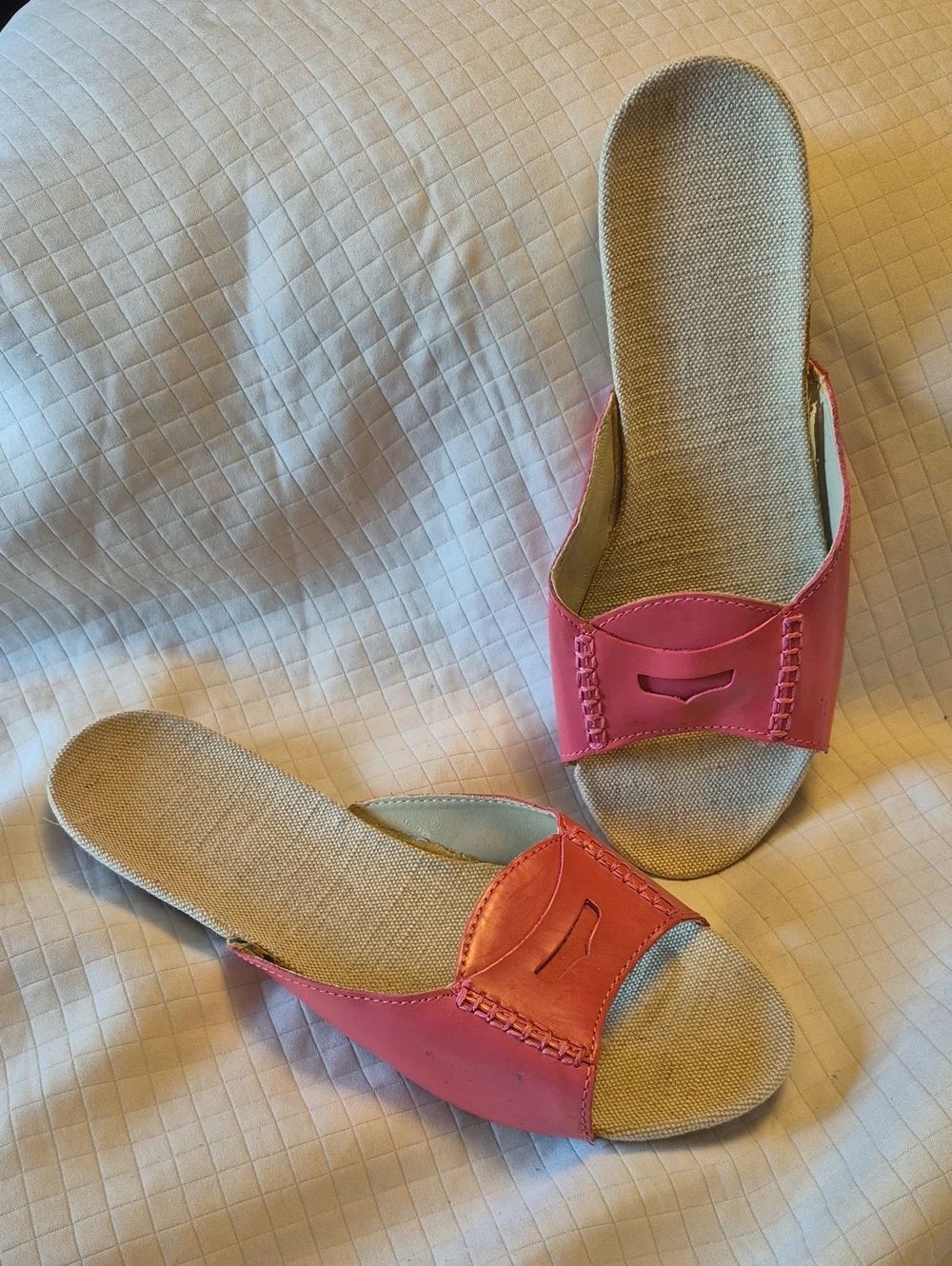 Lands End Women's 11 Coral Pink Sandal Slide - New